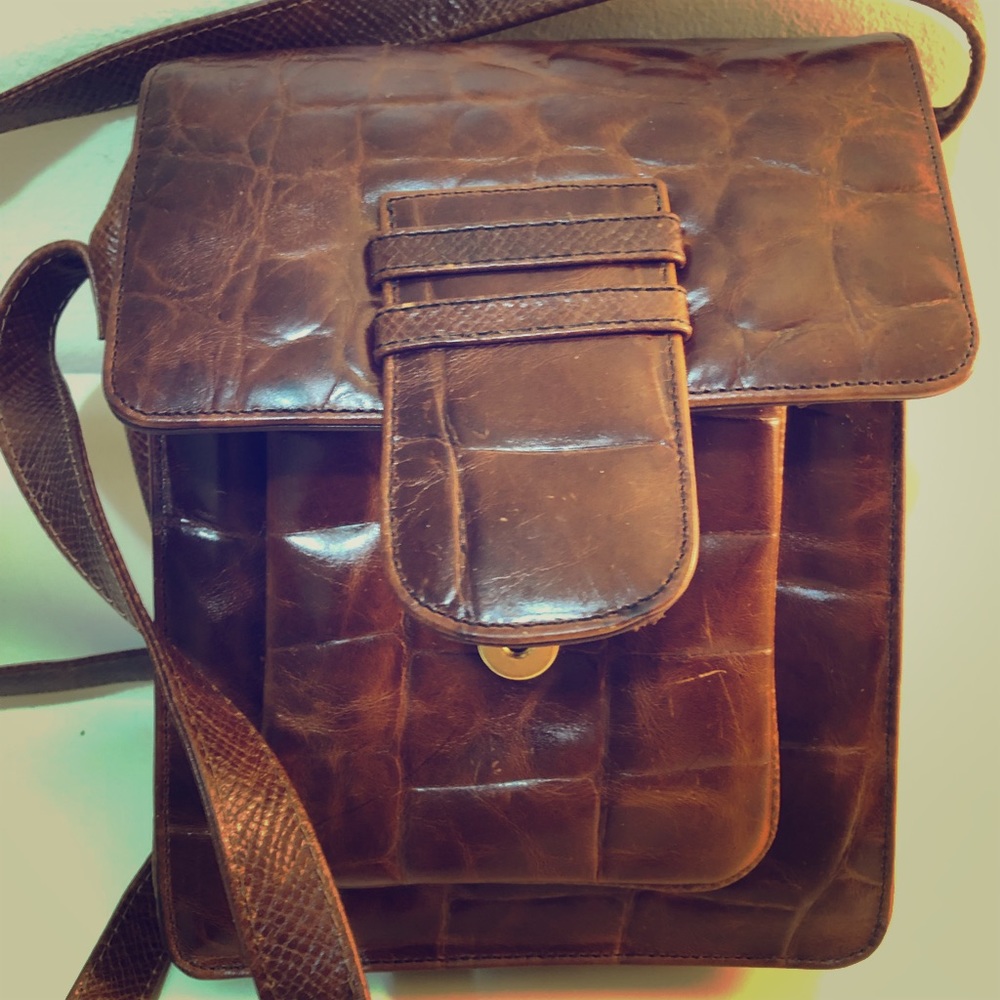Sandra Roberts Embossed Alligator HandBag